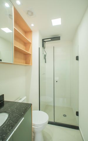 Studio para alugar com 25m², 1 quarto e sem vaga Studio para alugar com 25m², 1 quarto e sem vagaBanheiro