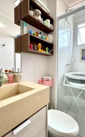 Apartamento à venda com 62m², 2 quartos e 1 vaga Apartamento à venda com 62m², 2 quartos e 1 vagaBanheiro 1