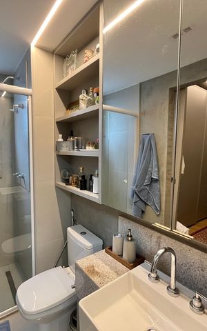 Apartamento para alugar com 70m², 2 quartos e 1 vaga Apartamento para alugar com 70m², 2 quartos e 1 vagaBanheiro da suíte 1