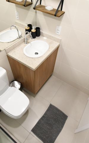 Studio para alugar com 25m², 1 quarto e sem vagaBanheiro do Studio