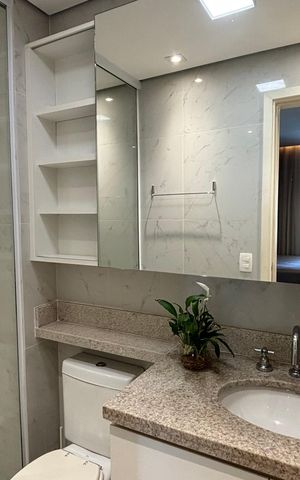 Apartamento para alugar com 43m², 1 quarto e 1 vaga Apartamento para alugar com 43m², 1 quarto e 1 vagaBanheiro Suíte