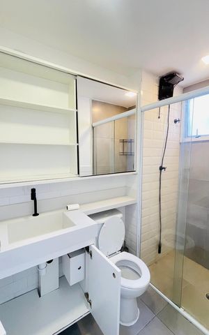 Apartamento para alugar com 45m², 2 quartos e 1 vaga Apartamento para alugar com 45m², 2 quartos e 1 vagaBanheiro