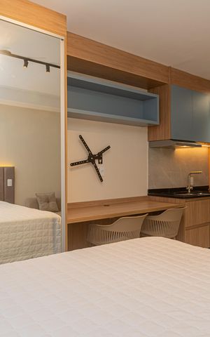 Studio para alugar com 24m², 1 quarto e sem vaga Studio para alugar com 24m², 1 quarto e sem vagaQuarto