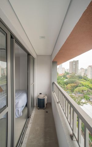 Studio para alugar com 26m², 1 quarto e sem vagaVaranda