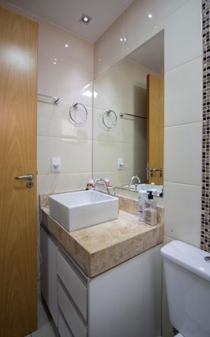 Apartamento à venda com 81m², 3 quartos e 2 vagasBanheiro da Suíte