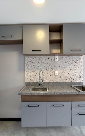Studio para alugar com 24m², 1 quarto e sem vagaCozinha 