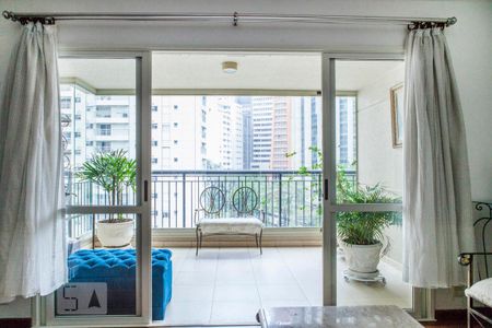 varanda da sala de apartamento para alugar com 2 quartos, 107m² em Jardim Paulista, São Paulo