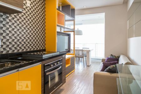 Sala/Cozinha de apartamento para alugar com 1 quarto, 35m² em Brooklin Paulista, São Paulo