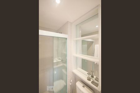 Banheiro detalhes do armário espelhado de apartamento para alugar com 1 quarto, 35m² em Cidade Monções, São Paulo