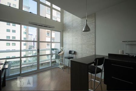 Sala de apartamento à venda com 1 quarto, 50m² em Indianópolis, São Paulo