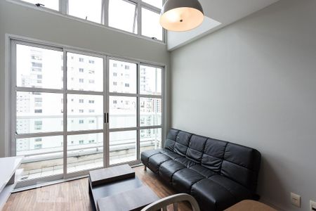 Sala de apartamento para alugar com 1 quarto, 50m² em Indianópolis, São Paulo