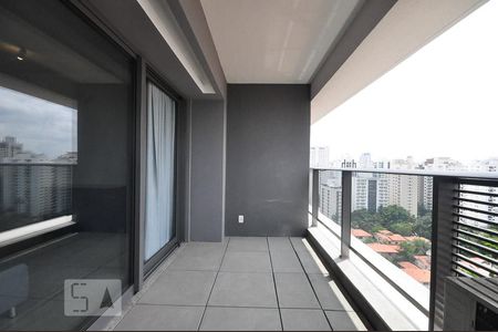 varanda de kitnet/studio para alugar com 1 quarto, 41m² em Brooklin Paulista, São Paulo