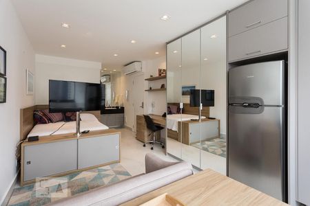 Quarto - Sala de kitnet/studio para alugar com 1 quarto, 28m² em Vila Olímpia, São Paulo