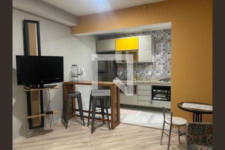 Cozinha de kitnet/studio para alugar com 1 quarto, 29m² em Cerqueira César, São Paulo