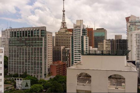 Varanda - Vista de apartamento à venda com 1 quarto, 55m² em Bela Vista, São Paulo