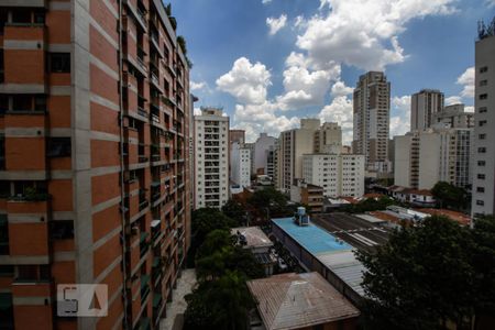 Sala vista de apartamento para alugar com 1 quarto, 54m² em Pinheiros, São Paulo