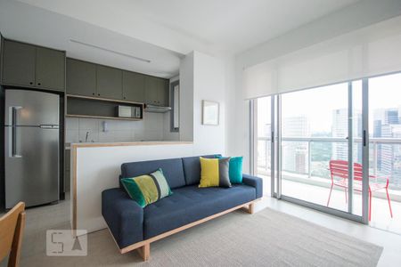 Sala de apartamento à venda com 1 quarto, 55m² em Santo Amaro, São Paulo