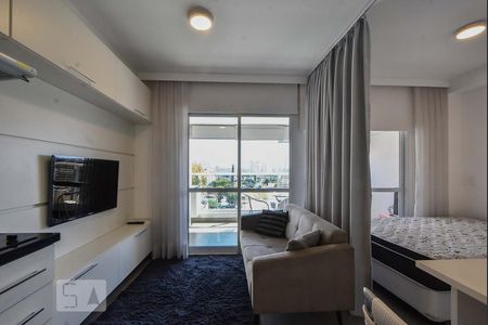 Sala de Estar de kitnet/studio à venda com 1 quarto, 33m² em Brooklin Paulista, São Paulo