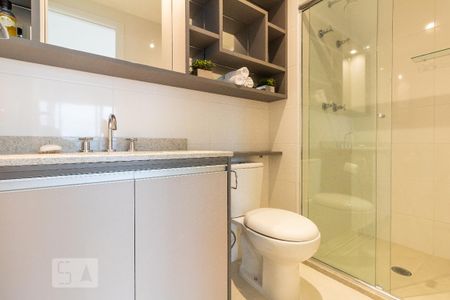 Banheiro - Suíte de apartamento para alugar com 1 quarto, 42m² em Brooklin Paulista, São Paulo