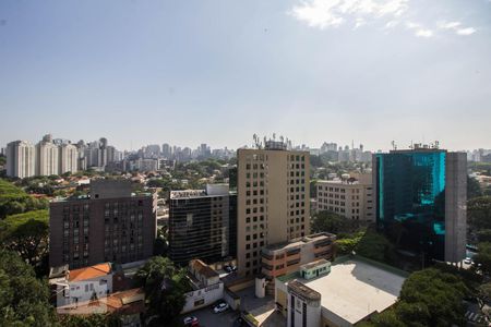 Sala varanda vista de apartamento à venda com 1 quarto, 42m² em Pinheiros, São Paulo
