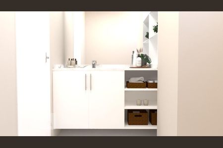 Apartamento à venda com 115m², 3 quartos e 1 vagaProjeto de gabinete em banheiro social