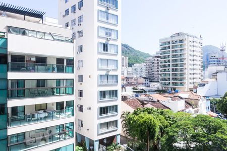 Varanda - Vista de apartamento à venda com 1 quarto, 46m² em Botafogo, Rio de Janeiro