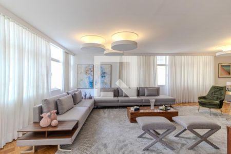 Sala de Estar de apartamento à venda com 4 quartos, 262m² em Higienópolis, São Paulo