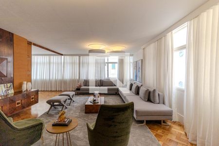 Sala de Estar de apartamento à venda com 4 quartos, 262m² em Higienópolis, São Paulo