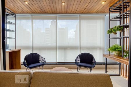 Studio à venda com 61m², 1 quarto e 1 vagaVaranda