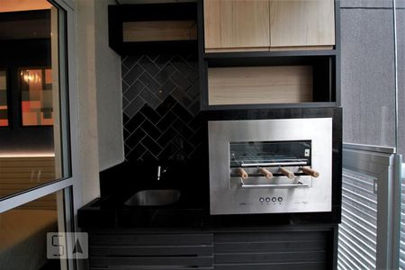 Detalhe da varanda gourmet de apartamento para alugar com 1 quarto, 35m² em Real Parque, São Paulo