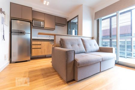 Sala e Cozinha de apartamento à venda com 1 quarto, 44m² em Pinheiros, São Paulo