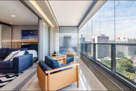 Varanda de kitnet/studio para alugar com 1 quarto, 46m² em Pinheiros, São Paulo