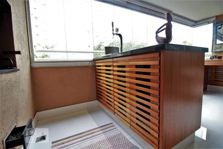 Detalhe da varanda gourmet de apartamento à venda com 3 quartos, 141m² em Paraíso do Morumbi, São Paulo