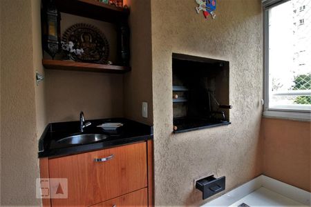 Detalhe da varanda gourmet de apartamento à venda com 3 quartos, 141m² em Paraíso do Morumbi, São Paulo