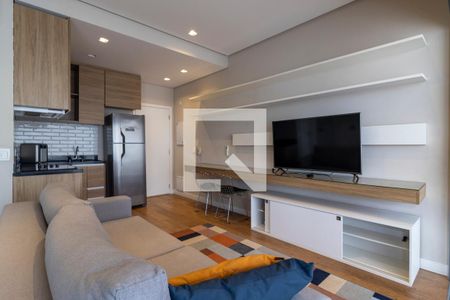 Sala  de apartamento para alugar com 1 quarto, 45m² em Indianópolis, São Paulo