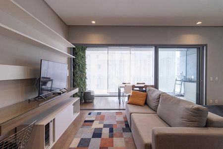 Sala  de apartamento para alugar com 1 quarto, 45m² em Indianópolis, São Paulo