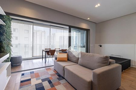 Sala  de apartamento para alugar com 1 quarto, 45m² em Indianópolis, São Paulo