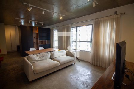 Sala de apartamento para alugar com 1 quarto, 74m² em Santo Amaro, São Paulo