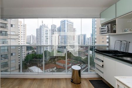 Varanda/ Cozinha de apartamento à venda com 1 quarto, 48m² em Vila Gertrudes, São Paulo