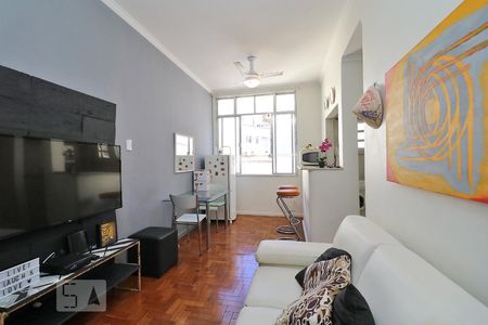 Sala. de apartamento à venda com 1 quarto, 42m² em Copacabana, Rio de Janeiro
