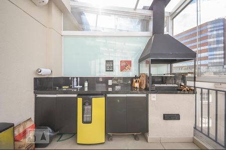 Apartamento para alugar com 125m², 1 quarto e 2 vagasÁrea gourmet da cobertura