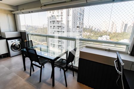 Varanda da Sala de apartamento para alugar com 1 quarto, 40m² em Vila Andrade, São Paulo