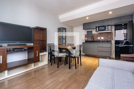 Sala/Cozinha de apartamento para alugar com 1 quarto, 58m² em Jardim Paulista, São Paulo