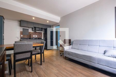 Sala/Cozinha de apartamento para alugar com 1 quarto, 58m² em Jardim Paulista, São Paulo