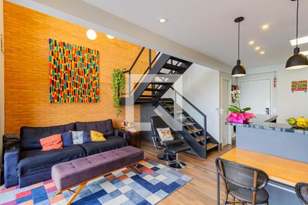 Sala/Cozinha de apartamento para alugar com 1 quarto, 67m² em Campo Belo, São Paulo