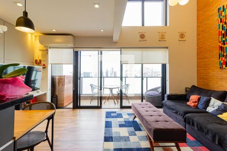 Sala/Cozinha de apartamento para alugar com 1 quarto, 67m² em Campo Belo, São Paulo