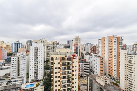 Varanda - Vista de apartamento à venda com 1 quarto, 87m² em Cerqueira César, São Paulo