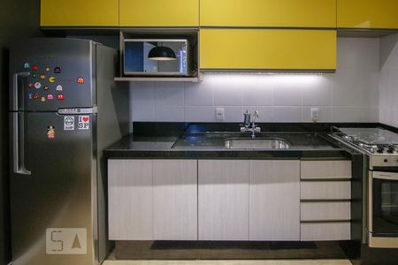 Cozinha de apartamento para alugar com 1 quarto, 33m² em Barra Funda, São Paulo