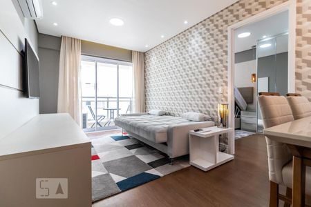 Detalhe da Sala Sofá-Cama de apartamento para alugar com 1 quarto, 49m² em Alphaville, Barueri