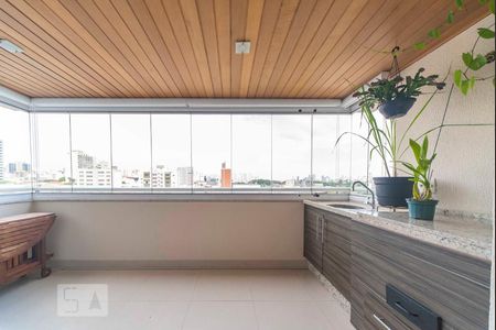 Varanda Gourmet  de apartamento à venda com 3 quartos, 128m² em Centro, Santo André